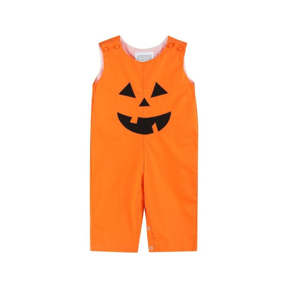Lil Cactus Boys  Jack-O-Lantern Pumpkin Halloween Overall, Orange